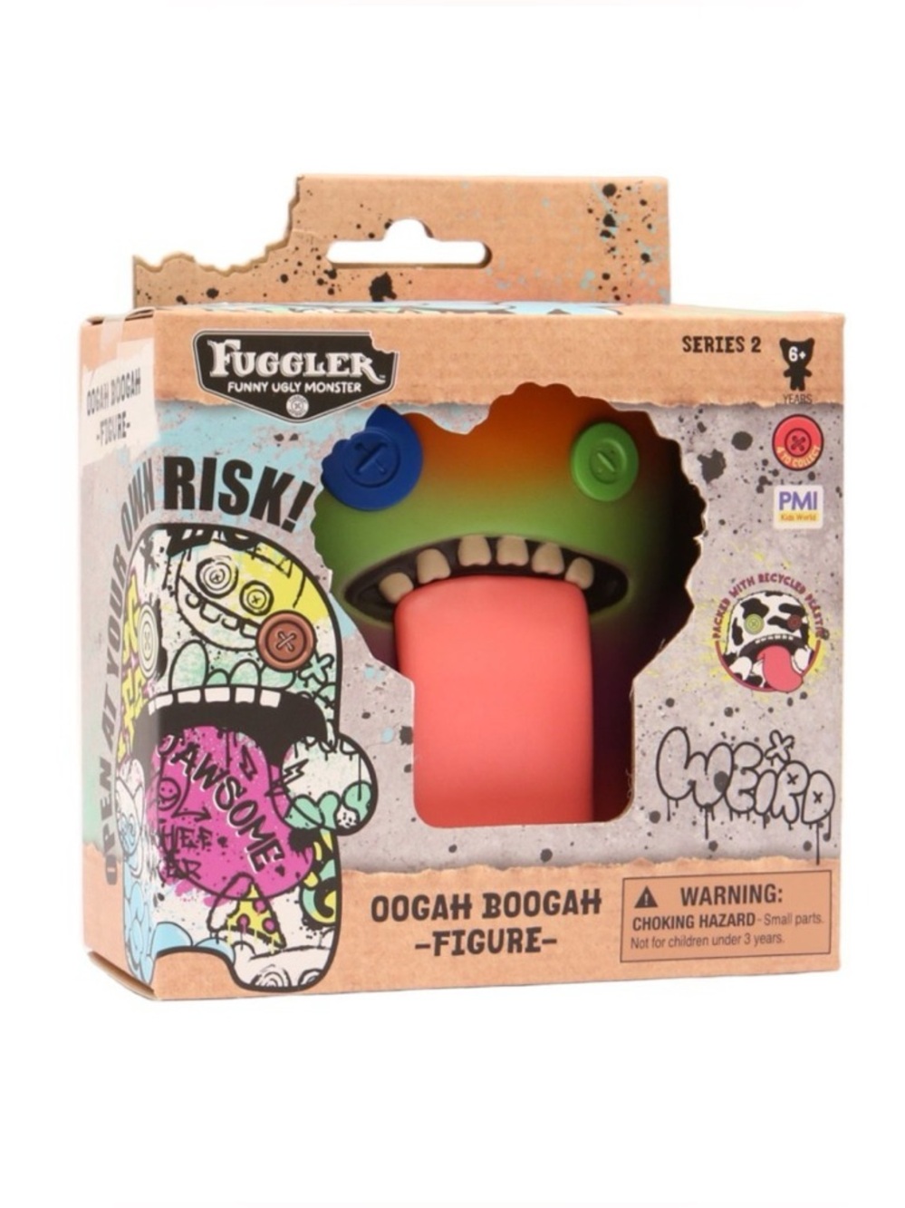 NWT Fuggler Oogah Boogah Figure - Green Monster GRADIENT RARE  with Pink Tongue